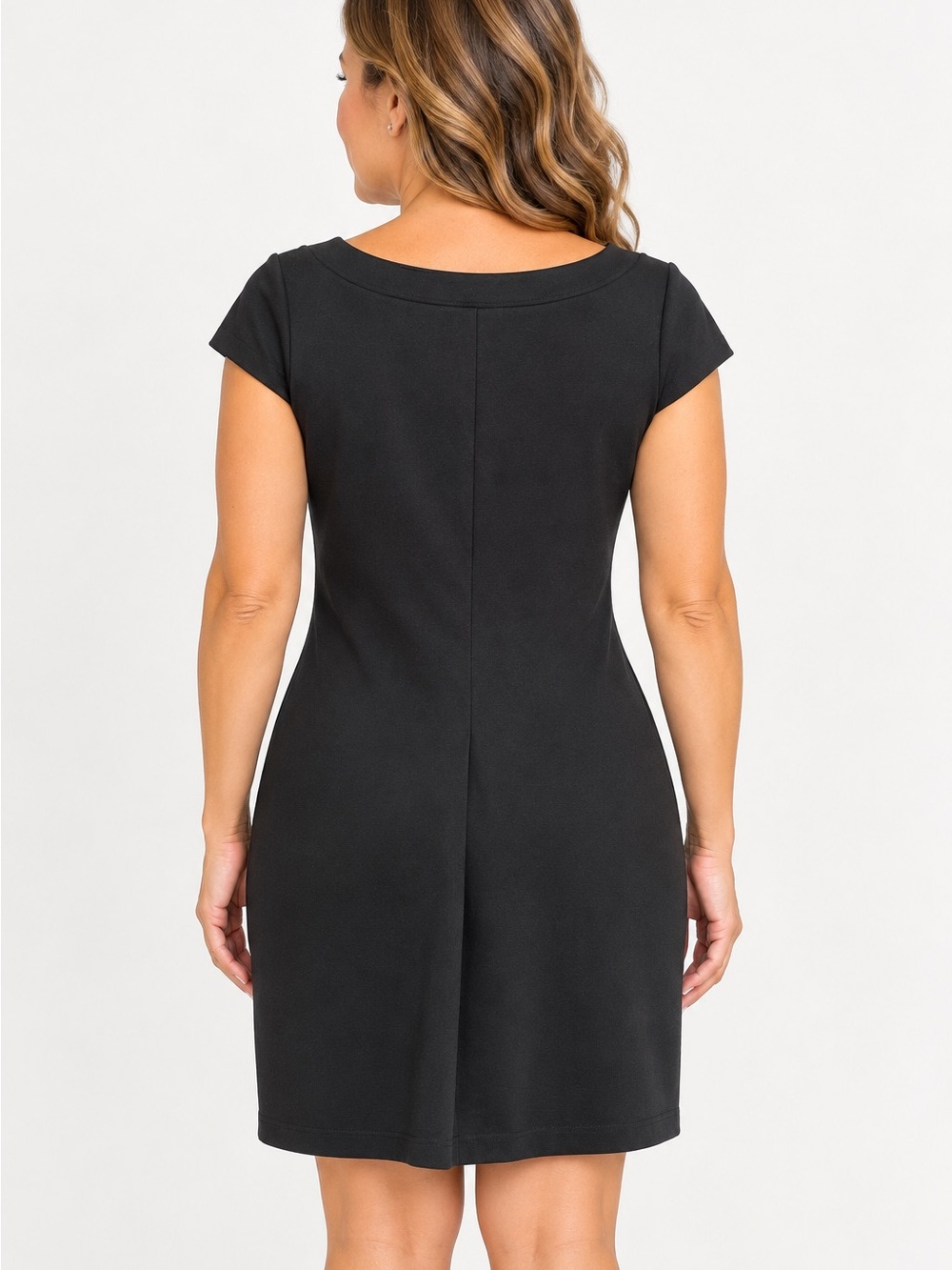 Cleo Petites Black Pleated Sheath Dress – Size 10 Petite - Picture 3 of 6